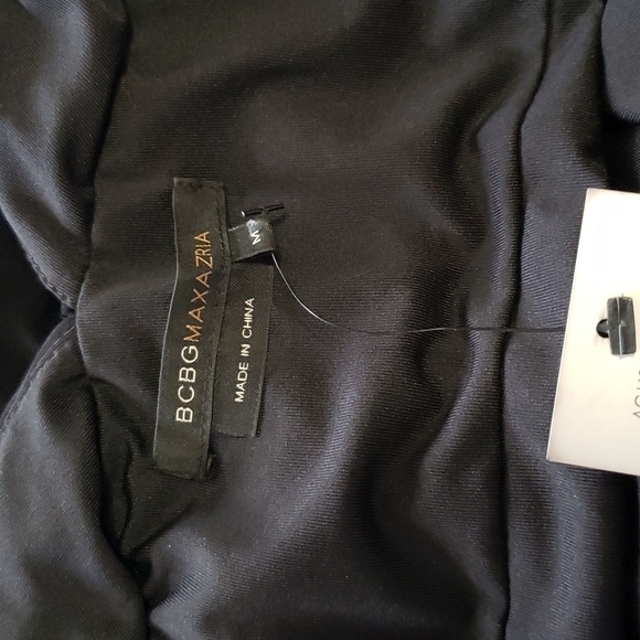 NWT BCBG Maxazria Black Empire Ruched Mini Dress Sleeveless V, Size M - Picture 10 of 12